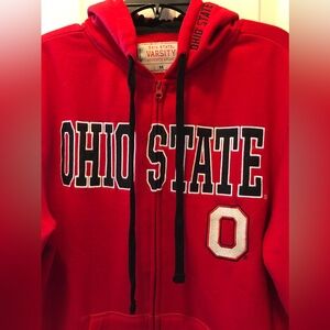 Ohio State Buckeyes zip up jacket with hood EUC tag size mix-up Go Buckeyes!